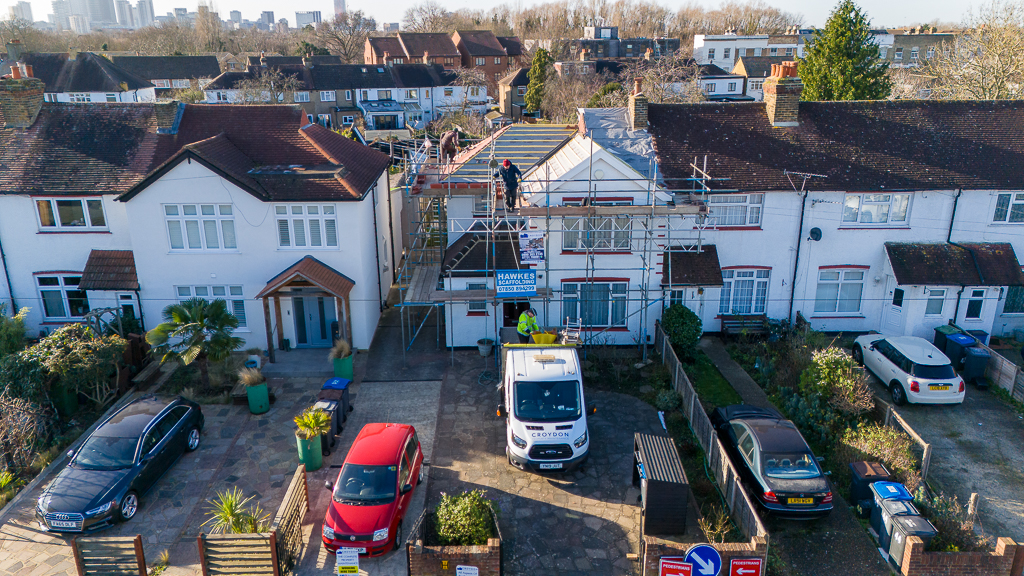 Roof survey being conducted in Croydon