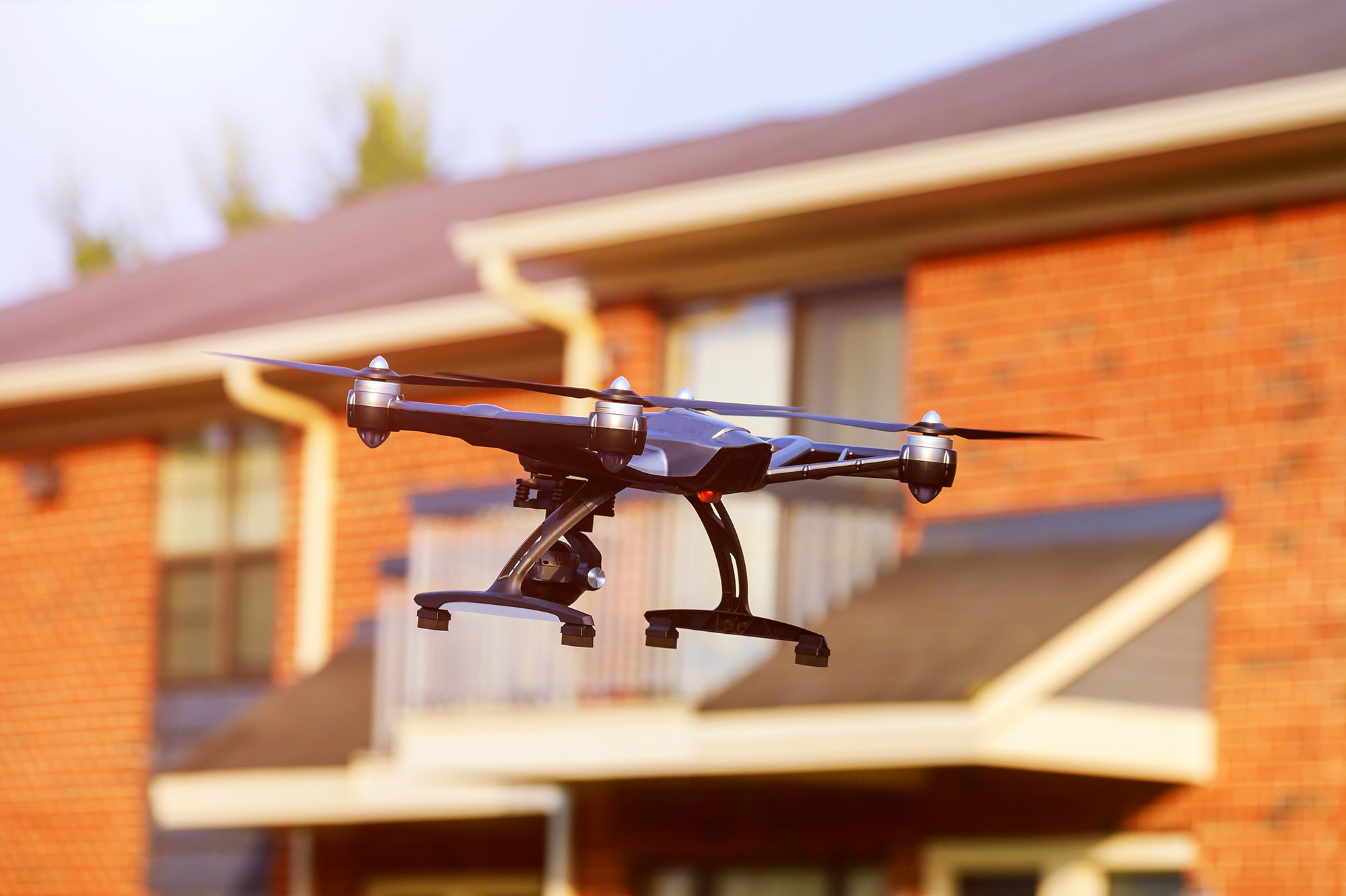 Drone being used for roof survey in croydon